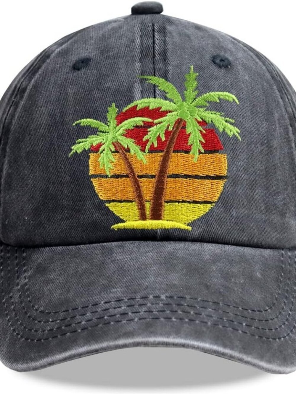 Palm Tree Hat High Material: Palm Tree Baseball Cap Soothes in 100 Percent Cotto